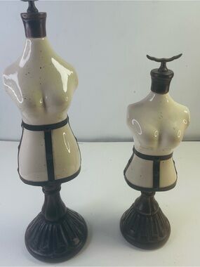 Cream and Brown Torso Necklace Display - Decorative Jewelry Stand
